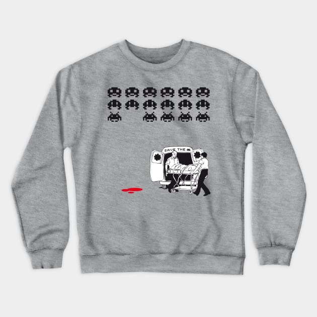 Save the invaders Crewneck Sweatshirt by MoreCowbell